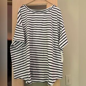Westbound Black and White Striped Oversized T-Shirt